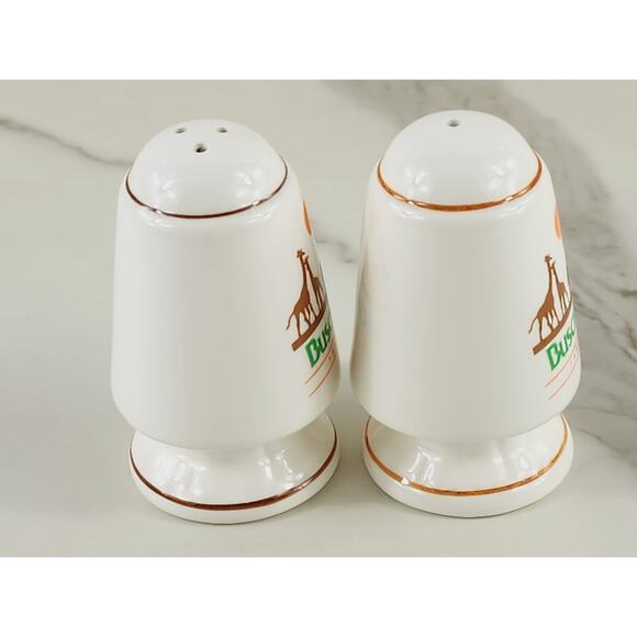 Busch Gardens Salt & Pepper Shakers Tampa Florida 3 1/4" Porcelain Souvenir 80's - Picture 7 of 12
